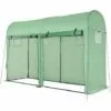 Outsunny Serre De Jardin Serre à Tomates Dim. 3L X 1l X 2H M 2 Portes Zippées Déroulantes 4 Fenêtres Enroulables Acier PE Haute Densité 140 G/m² Anti-UV Vert