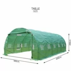 VOUNOT Grande Serre De Jardin Tunnel 18m2 En Acier Galvanise -Serre de jardin Boutique 46771200 4