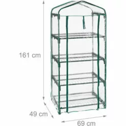 Relaxdays Serre De Balcon, Métal Et Plastique, H X L X P : 161 X 69 X 49 Cm, Taille Compacte, Verte/transparente 9 Relaxdays Serre De Balcon, Métal Et Plastique, H X L X P : 161 X 69 X 49 Cm, Taille Compacte, Verte/transparente -Serre de jardin Boutique 48740948 5
