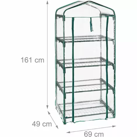 Relaxdays Serre De Balcon, Métal Et Plastique, H X L X P : 161 X 69 X 49 Cm, Taille Compacte, Verte/transparente 5 Relaxdays Serre De Balcon, Métal Et Plastique, H X L X P : 161 X 69 X 49 Cm, Taille Compacte, Verte/transparente – Image 5