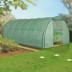 IDMARKET Serre Tunnel De Jardin 18M² Verte Relevable Avec Moustiquaire -Serre de jardin Boutique 48820794 3