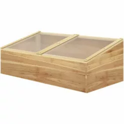 Outsunny Mini Serre De Jardin Serre Pour Semis Dim. 100L X 50l X 36H Cm Toit 2 Pans Ouvrables Séparement Panneaux De Polycarbonate Bois Sapin Pré-huilé -Serre de jardin Boutique 49279752 4