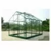 LA MAISON DU JARDIN Serre En Verre Trempé 4 Mm Modèle 86 + Base - 4,7 M² - Alu Peint Vert