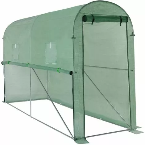 IDMARKET Serre à Tomates Relevable Verte 2 Fenêtres Avec Moustiquaire Et Porte Zippée 2 IDMARKET Serre à Tomates Relevable Verte 2 Fenêtres Avec Moustiquaire Et Porte Zippée – Image 2