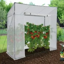 IDMARKET Serre De Jardin Blanche Toutes Saisons Avec Fenêtre Et Porte Zippée