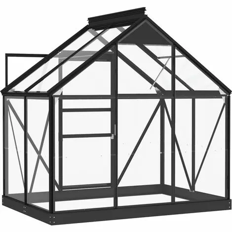 VidaXL Serre En Verre Anthracite 155x103x191 Cm Aluminium - Anthracite 3 VidaXL Serre En Verre Anthracite 155x103x191 Cm Aluminium - Anthracite – Image 3
