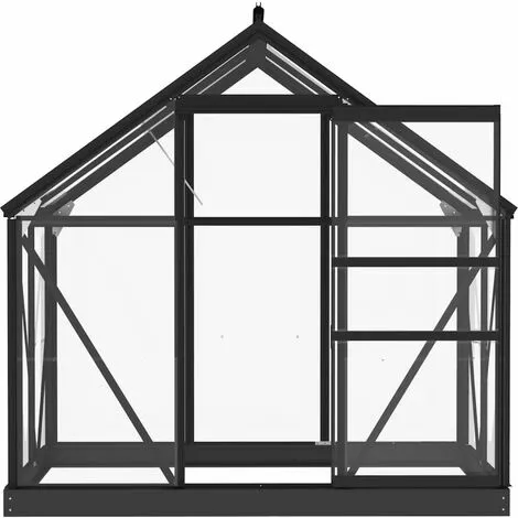 VidaXL Serre En Verre Anthracite 155x103x191 Cm Aluminium - Anthracite 5 VidaXL Serre En Verre Anthracite 155x103x191 Cm Aluminium - Anthracite – Image 5