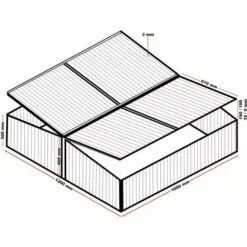 HELLOSHOP26 Mini Serre Jardin Double Aluminium Et Polycarbonate 100 X 120 X 40 Cm Ouverture Par Vérin Potager Extérieur - Vert -Serre de jardin Boutique 50062251 3