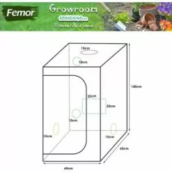 FIXKIT Tente De Croissance Des Plantes,Grow Tent En Serre | Chambre De Culture Intérieur | Tente Plante Chambre Noire (60 X 60 X 140 Cm) 8 FIXKIT Tente De Croissance Des Plantes,Grow Tent En Serre | Chambre De Culture Intérieur | Tente Plante Chambre Noire (60 X 60 X 140 Cm) -Serre de jardin Boutique 50101807 4