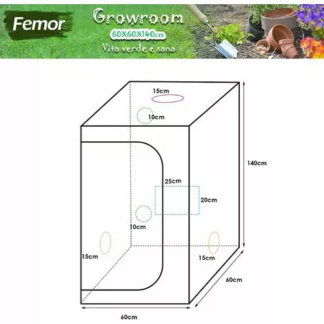 FIXKIT Tente De Croissance Des Plantes,Grow Tent En Serre | Chambre De Culture Intérieur | Tente Plante Chambre Noire (60 X 60 X 140 Cm) 4 FIXKIT Tente De Croissance Des Plantes,Grow Tent En Serre | Chambre De Culture Intérieur | Tente Plante Chambre Noire (60 X 60 X 140 Cm) – Image 4