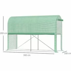 Outsunny Serre De Jardin Serre à Tomates Dim. 3L X 1l X 2H M Porte Zippée Déroulante 2 Fenêtres Latérales Enroulables Acier PE Haute Densité Vert - Vert -Serre de jardin Boutique 50909097 3