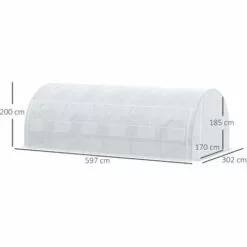 Outsunny Serre De Jardin Tunnel 18 M² Dim. 5,97L X 3,02l X 2H M - 12 Fenêtres, Porte Zippée Enroulable - Châssis Tubulaire Acier Galvanisé, Bâche PE Haute Densité Blanc - Blanc 7 Outsunny Serre De Jardin Tunnel 18 M² Dim. 5,97L X 3,02l X 2H M - 12 Fenêtres, Porte Zippée Enroulable - Châssis Tubulaire Acier Galvanisé, Bâche PE Haute Densité Blanc - Blanc -Serre de jardin Boutique 50909121 3