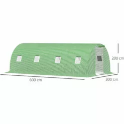 Outsunny Serre De Jardin Tunnel 18 M² Dim. 6L X 3l X 2H M - 8 Fenêtres, Porte Zippée Enroulable - Châssis Tubulaire Acier Galvanisé, Bâche PE Haute Densité Vert - Vert 7 Outsunny Serre De Jardin Tunnel 18 M² Dim. 6L X 3l X 2H M - 8 Fenêtres, Porte Zippée Enroulable - Châssis Tubulaire Acier Galvanisé, Bâche PE Haute Densité Vert - Vert -Serre de jardin Boutique 50909122 3