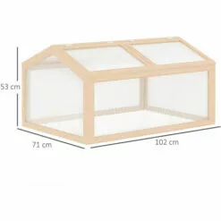 Outsunny Mini Serre De Jardin Serre à Tomates Dim. 102L X 71l X 53H Cm Double Toit Ouvrable 2 Niveaux Panneaux Polycarbonate Bois Sapin Pré-huilé - Beige -Serre de jardin Boutique 50909131 3