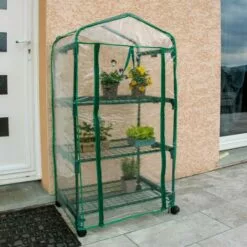 OXEO Serre De Jardin 3 étages Avec Bâche Transparente 69x49x125cm -Serre de jardin Boutique 51264905 4