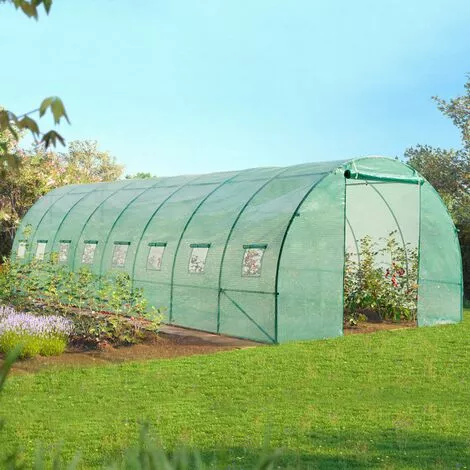 IDMARKET Serre Tunnel De Jardin 24m² Verte Gamme Maraîchère DES ANDES 8x3M - Vert 1 IDMARKET Serre Tunnel De Jardin 24m² Verte Gamme Maraîchère DES ANDES 8x3M - Vert