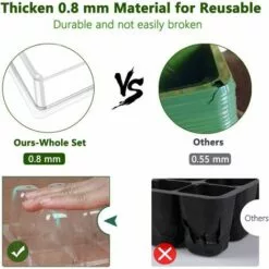 CADEAU 10 Mini Serre Pour Plantes Intérieure Plateau Semis Avec Couvercles Rehaussés, Bac à Semis Pépinière Boîte De Culture Durables 20 étiquettes 2 Outils -Serre de jardin Boutique 51514055 3