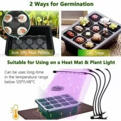 CADEAU 10 Mini Serre Pour Plantes Intérieure Plateau Semis Avec Couvercles Rehaussés, Bac à Semis Pépinière Boîte De Culture Durables 20 étiquettes 2 Outils -Serre de jardin Boutique 51514055 4