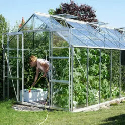 LAMS Serre En Verre Trempé Uranus - 12.90 M², Couleur Vert - Vert