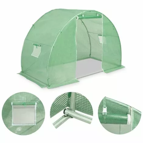YOUTHUP Serre Avec Fondation En Acier 4,5 M2 300x150x200 Cm 2 YOUTHUP Serre Avec Fondation En Acier 4,5 M2 300x150x200 Cm – Image 2