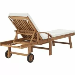 YOUTHUP Chaises Longues De Jardin Réglable Bain De Soleil Avec Coussins 2 Pcs Bois De Teck Solide Blanc - Blanc -Serre de jardin Boutique 51855165 5