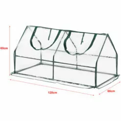 Châssis De Jardin Laubach à 2 Fenêtres En Acier Et PVC 120 X 60 X 60 Cm [en.casa] -Serre de jardin Boutique 51904001 4