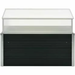 Topdeal Serre Anthracite 100x100x77 Cm Acier Galvanisé -Serre de jardin Boutique 52091549 3