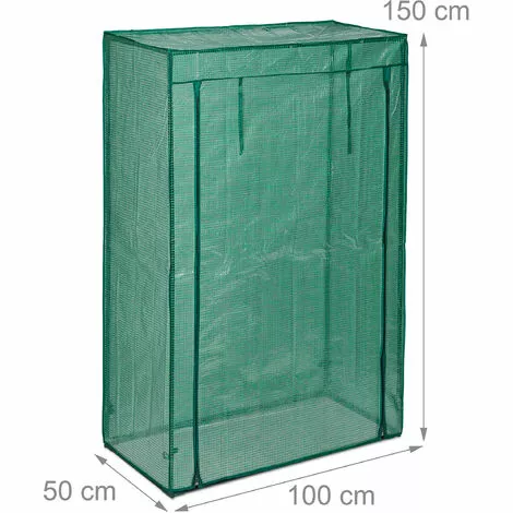 Relaxdays Serre De Jardin Tomate, Balcon, Protection, Bâche, HLP 150x100x50 Cm, Acier, PE, Vert 5 Relaxdays Serre De Jardin Tomate, Balcon, Protection, Bâche, HLP 150x100x50 Cm, Acier, PE, Vert – Image 5