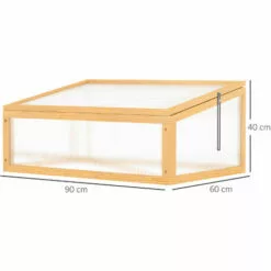 Outsunny Mini Serre De Jardin Serre à Tomates Dim. 90L X 60l X 40H Cm Toit Ouvrable Panneaux De Polycarbonate Bois Sapin Pré-huilé - Beige -Serre de jardin Boutique 52476579 3