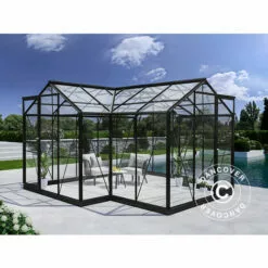 DANCOVER Kiosque De Jardin En Verre 11,5m², 3,73x3,73x2,32m Avec Socle, Noir - Noir 7 DANCOVER Kiosque De Jardin En Verre 11,5m², 3,73x3,73x2,32m Avec Socle, Noir - Noir -Serre de jardin Boutique 52664419 3