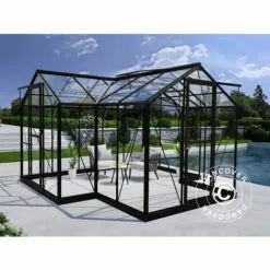 DANCOVER Kiosque De Jardin En Verre 11,5m², 3,73x3,73x2,32m Avec Socle, Noir - Noir 8 DANCOVER Kiosque De Jardin En Verre 11,5m², 3,73x3,73x2,32m Avec Socle, Noir - Noir -Serre de jardin Boutique 52664419 4