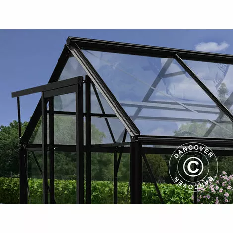 DANCOVER Kiosque De Jardin En Verre 11,5m², 3,73x3,73x2,32m Avec Socle, Noir - Noir 5 DANCOVER Kiosque De Jardin En Verre 11,5m², 3,73x3,73x2,32m Avec Socle, Noir - Noir – Image 5