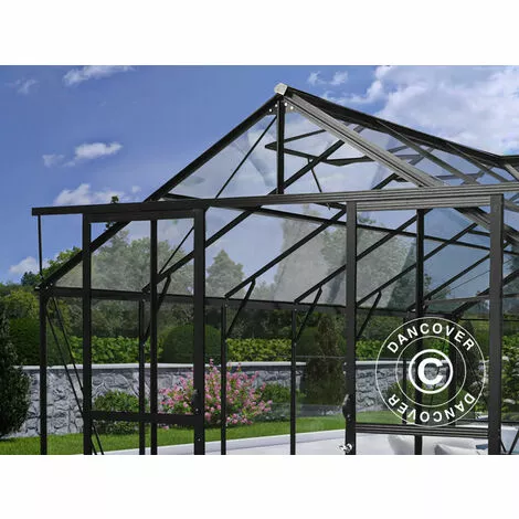 DANCOVER Kiosque De Jardin En Verre 16,8m², 4,45x4,45x 2,52m Avec Socle, Noir - Noir 3 DANCOVER Kiosque De Jardin En Verre 16,8m², 4,45x4,45x 2,52m Avec Socle, Noir - Noir – Image 3