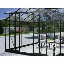 DANCOVER Kiosque De Jardin En Verre 16,8m², 4,45x4,45x 2,52m Avec Socle, Noir - Noir 9 DANCOVER Kiosque De Jardin En Verre 16,8m², 4,45x4,45x 2,52m Avec Socle, Noir - Noir -Serre de jardin Boutique 52664422 5