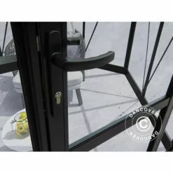 DANCOVER Kiosque De Jardin En Verre Hexagonale 7,2m², 3,04x2,63x2,73m Avec Socle, Noir - Noir -Serre de jardin Boutique 52664424 4