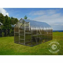 DANCOVER Serre En Polycarbonate TITAN Dome 320, 10m², 2,5x4m, Argent - Argenté