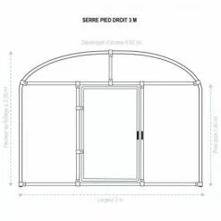 ATOUT LOISIR Serre Tunnel Deschamps Pieds Droits Larg 3 M Pas à 1.50 M, L 3 M, Type 200 Microns Incolore Plasticlair , Façade Pas De Façade Ni De Porte, Support De Culture Non -Serre de jardin Boutique 53108645 5