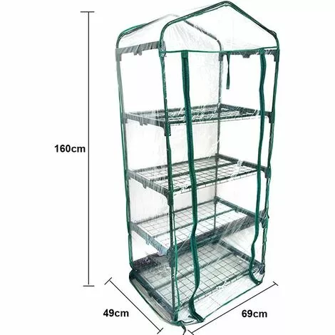 SUPERMARKET Housse De Rechange Pour Mini Serre - 4 étages - En PVC Transparent - Étanche - Pour Le Jardin - Pour L'intérieur Et L'extérieur - Support En Fer Non Inclus,Une Pièce, Vert Transparent,Superma 2 SUPERMARKET Housse De Rechange Pour Mini Serre - 4 étages - En PVC Transparent - Étanche - Pour Le Jardin - Pour L'intérieur Et L'extérieur - Support En Fer Non Inclus,Une Pièce, Vert Transparent,Superma – Image 2