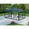 DANCOVER Kiosque De Jardin/Tonnelle De Jardin Verre 12,86m², 4,36x2,95x2,7m, Avec Base, Noir - Noir