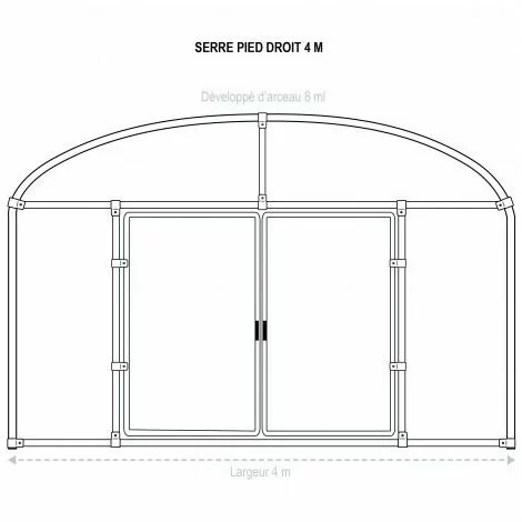 ATOUT LOISIR Serre Tunnel Deschamps Pieds Droits Larg 4 M Pas à 2 M, L 4 M, Type 200 Microns Incolore Plasticlair , Façade Pas De Façade Ni De Porte, Support De Culture Non 4 ATOUT LOISIR Serre Tunnel Deschamps Pieds Droits Larg 4 M Pas à 2 M, L 4 M, Type 200 Microns Incolore Plasticlair , Façade Pas De Façade Ni De Porte, Support De Culture Non – Image 4