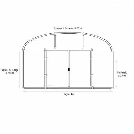 ATOUT LOISIR Serre Tunnel Deschamps Pieds Droits Larg 4 M Pas à 2 M, L 4 M, Type 200 Microns Incolore Plasticlair , Façade Pas De Façade Ni De Porte, Support De Culture Non 5 ATOUT LOISIR Serre Tunnel Deschamps Pieds Droits Larg 4 M Pas à 2 M, L 4 M, Type 200 Microns Incolore Plasticlair , Façade Pas De Façade Ni De Porte, Support De Culture Non – Image 5