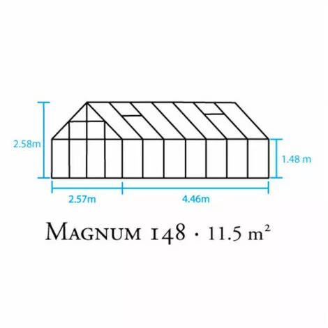 HALLS Serre Polycarbonate Magnum 148 - 11.50 M², Couleur Noir, Base Sans Base - Noir 5 HALLS Serre Polycarbonate Magnum 148 - 11.50 M², Couleur Noir, Base Sans Base - Noir – Image 5