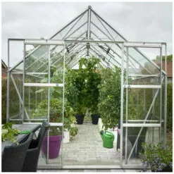 HALLS Serre En Verre Trempé Magnum 148 - 11.50 M², Couleur Silver, Base Sans Base - Silver -Serre de jardin Boutique 53451323 4