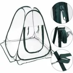 BARES Portable Serre Tente Mini Jardin Imperméable Plantes Et Fleurs Couverture Tente Transparent PVC À Effet De Serre -Serre de jardin Boutique 53560675 5
