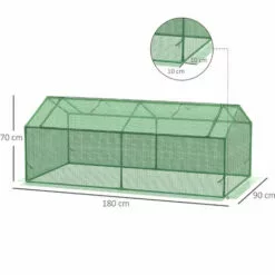 Outsunny Mini Serre De Jardin Serre à Tomates 1,8L X 0,9l X 0,7H M Métal Thermolaqué PE Haute Densité Fenêtre Moustiquaire Intégrées Vert -Serre de jardin Boutique 53591962 3
