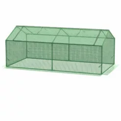 Outsunny Mini Serre De Jardin Serre à Tomates 1,8L X 0,9l X 0,7H M Métal Thermolaqué PE Haute Densité Fenêtre Moustiquaire Intégrées Vert -Serre de jardin Boutique 53591962 5