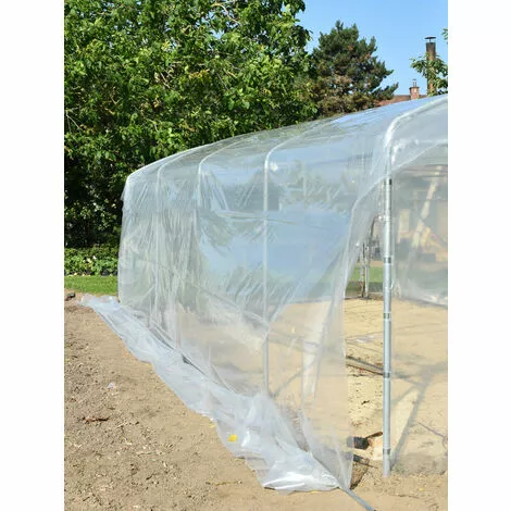 ATOUT LOISIR Serre Tunnel Deschamps Pieds Droits Larg 5 M Pas à 1.50 M, L 6 M, Type 200 Microns Incolore Plasticlair , Façade 1 Façade Avec Filet, Support De Culture Non 2 ATOUT LOISIR Serre Tunnel Deschamps Pieds Droits Larg 5 M Pas à 1.50 M, L 6 M, Type 200 Microns Incolore Plasticlair , Façade 1 Façade Avec Filet, Support De Culture Non – Image 2