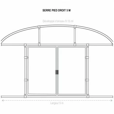 ATOUT LOISIR Serre Tunnel Deschamps Pieds Droits Larg 5 M Pas à 1.50 M, L 6 M, Type 200 Microns Incolore Plasticlair , Façade 1 Façade Avec Filet, Support De Culture Non 4 ATOUT LOISIR Serre Tunnel Deschamps Pieds Droits Larg 5 M Pas à 1.50 M, L 6 M, Type 200 Microns Incolore Plasticlair , Façade 1 Façade Avec Filet, Support De Culture Non – Image 4