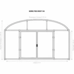 ATOUT LOISIR Serre Tunnel Deschamps Pieds Droits Larg 5 M Pas à 2 M, L 6 M, Type 200 Microns Incolore Plasticlair , Façade Pas De Façade Ni De Porte, Support De Culture Non -Serre de jardin Boutique 53592311 3