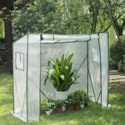 WOLTU Serre De Jardin Imperméable. Bâche PE Demi-translucide 130g/m2. 200x77x146/169cm